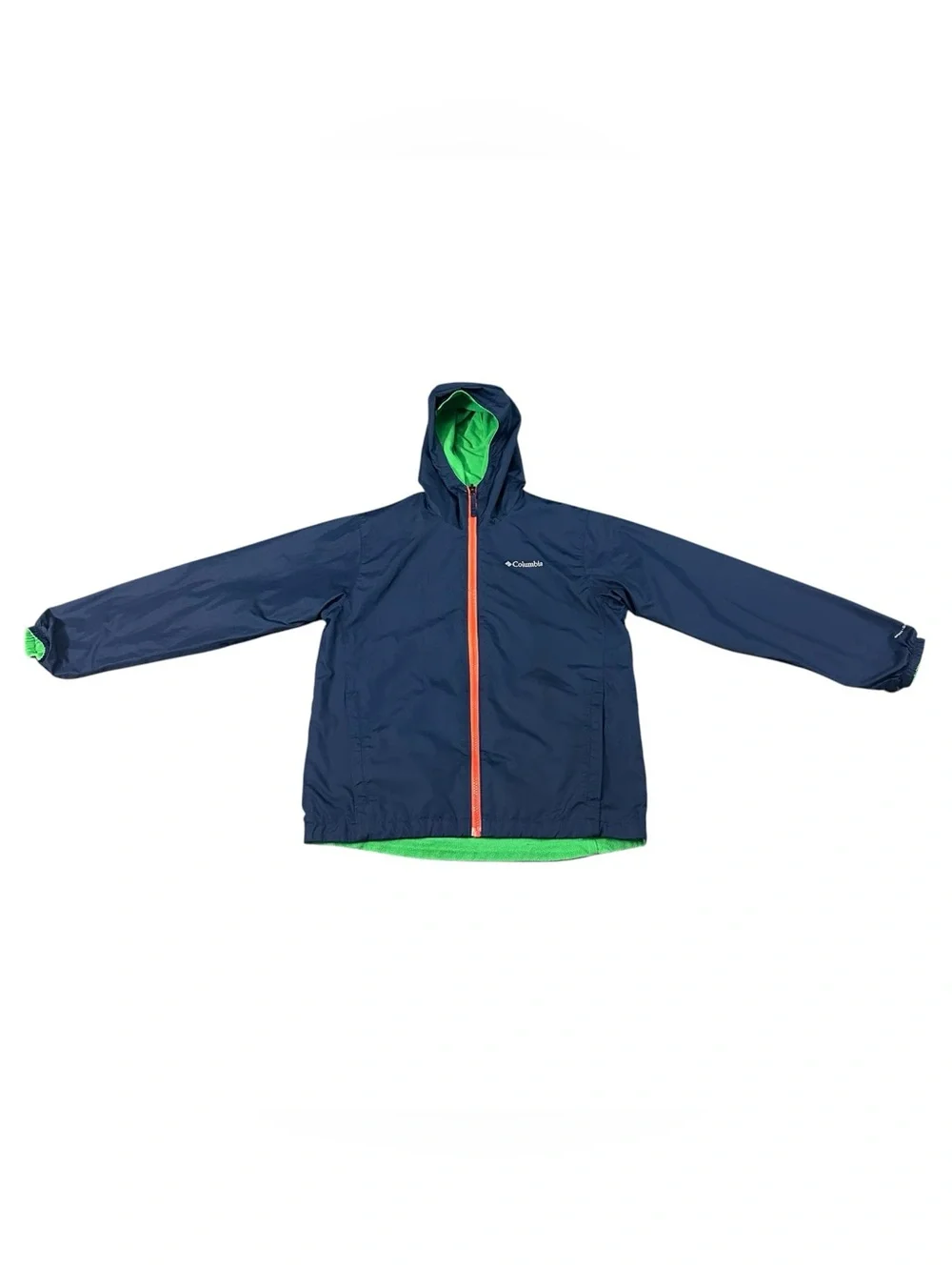 Columbia Omni-Shield Interchange Hooded Jacket Youth XL 14/16 Blue Green